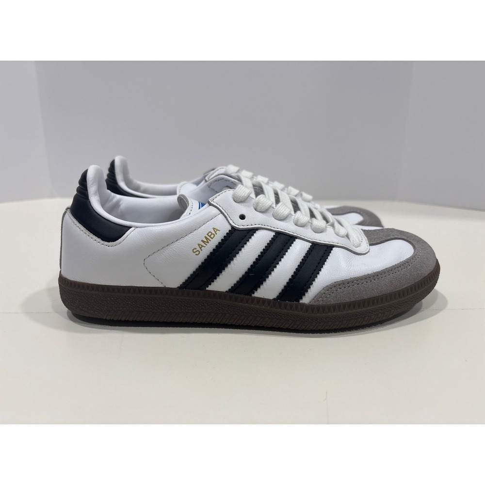 Adidas Samba OG White Black Granite B75806 Leather Sneakers Mens 5.5 Womens 6.5 - Picture 3 of 7